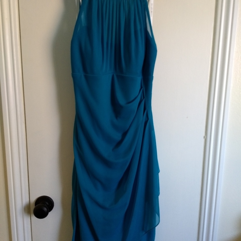David's Bridal SLEEVELESS SHORT MESH DRESS Oasis